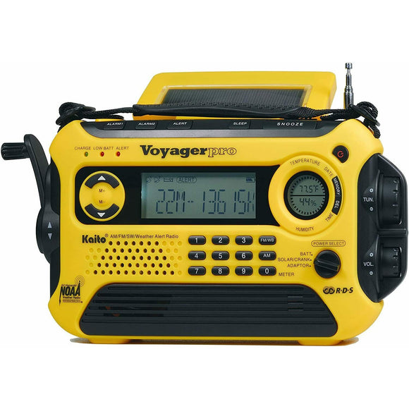 Kaito KA600 Digital Solar AM/FM/LW/SW Emergency Radio - Yellow