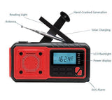 Kaito KA368 Digital Solar Crank AM FM NOAA Weather Radio with Flashlight Red