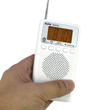 Kaito KA220W Pocket Digital AM/FM Radio with Alarm Clock & Sleep Timer, White