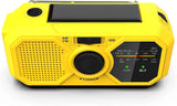 Kaito V5 Emergency AM FM Weather Radio Solar Panel Crank LED Flashlight Yellow