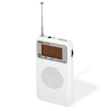 Kaito KA220W Pocket Digital AM/FM Radio with Alarm Clock & Sleep Timer, White