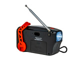 Kaito KA388 AM/FM NOAA Weather Alert Emergency Radio with Crank and Solar Red