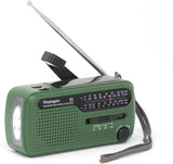 Kaito V1 Voyager Solar/Dynamo AM/FM/SW Emergency Radio with Cell Phone Charger and 3-LED Flashlight, Green
