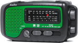 Kaito KA350 Voyager Trek Solar/Crank AM/FM/SW NOAA Weather Radio with 5-LED Flashlight, Green