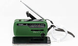 Kaito V1 Voyager Solar/Dynamo AM/FM/SW Emergency Radio with Cell Phone Charger and 3-LED Flashlight, Green