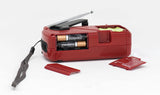 Kaito V1 Voyager Solar/Dynamo AM/FM/SW Emergency Radio with Cell Phone Charger and 3-LED Flashlight, Red