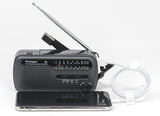 Kaito V1 Voyager Solar/Dynamo AM/FM/SW Emergency Radio with Cell Phone Charger and 3-LED Flashlight, Iron Gray